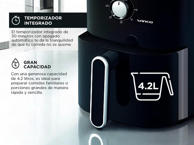 Freidora de Aire Winco W132 4.2 Litros Negra  - 4