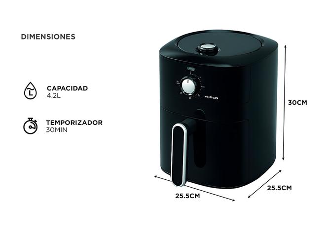 Freidora de Aire Winco W132 4.2 Litros Negra  - 5