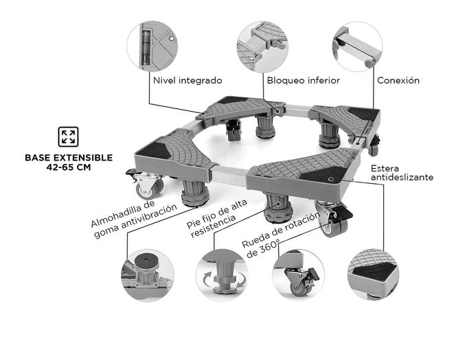 Soporte Para Electrodomésticos Gadnic FlexiFridge 10 Con Ruedas - 3