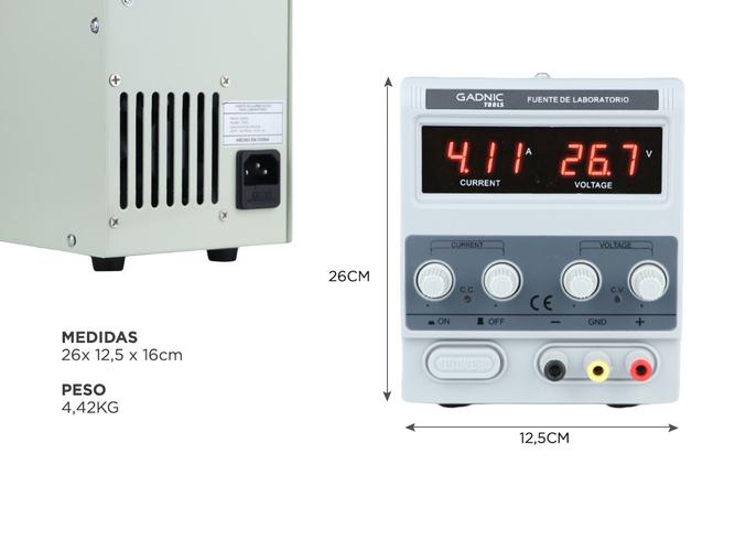 Fuente De Alimentacion Gadnic 305D Potente 30V 5 Amps Laboratorio - 4