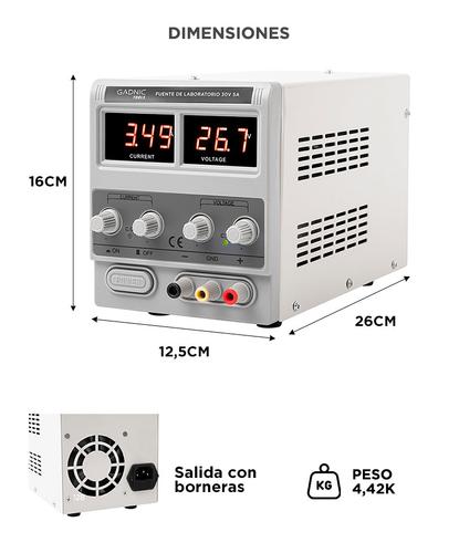 Fuente De Alimentacion Gadnic 305D Potente 30V 5 Amps Laboratorio - 5