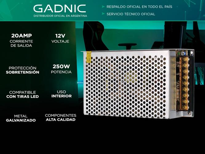 Fuente Switching 12v 20a Regulada Proteccion Tira Led Cctv - 1