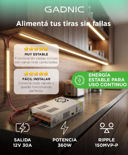 Fuente Switching Gadnic 12v 30a 30amp Regulada Metalica Tira Led Cc - 1