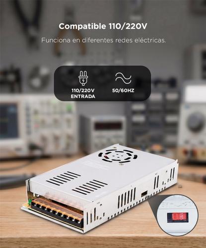 Fuente Switching Gadnic 12v 30a 30amp Regulada Metalica Tira Led Cc - 3