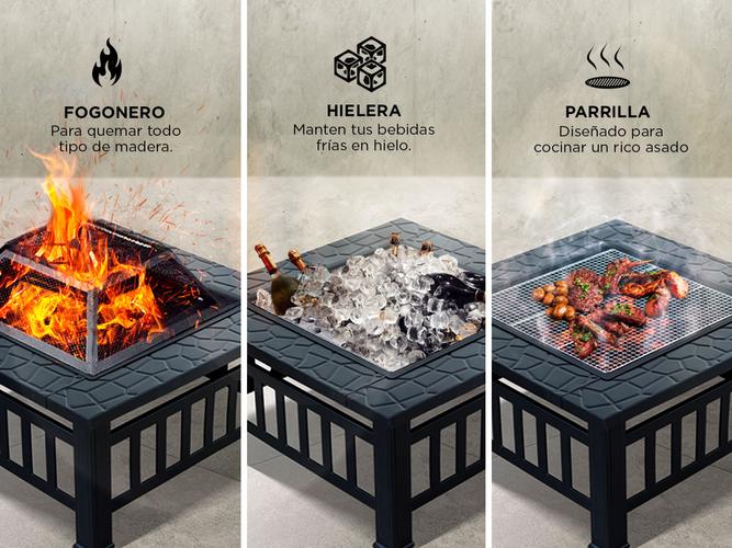 Fogonero Parrilla Hielera Gadnic Con Accesorios Portatil 3 en 1 - 3