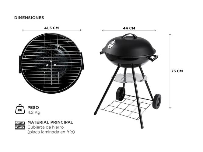 Parrilla Móvil Gadnic Asador con Tapa - 4