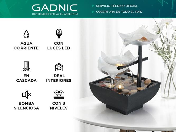 Fuente de Agua Decorativa Gadnic FONT01 Para Interiores con Luz - 1