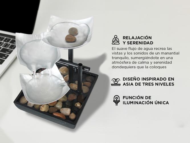 Fuente de Agua Decorativa Gadnic FONT01 Para Interiores con Luz - 2