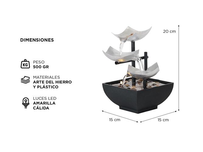 Fuente de Agua Decorativa Gadnic FONT01 Para Interiores con Luz - 4