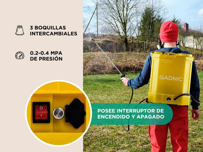 Pulverizador Gadnic FUM2 Mochila Fumigadora Eléctrica 16 Litros - 2