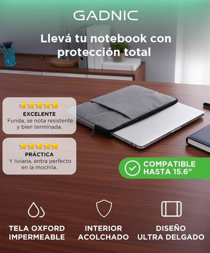 Funda Para Notebook Gadnic de 15.6” Impermeable Con Proteccion Interior - 1