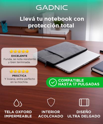 Funda Para Notebook Gadnic de 14 a 17” Impermeable Con Proteccion Interior - 1