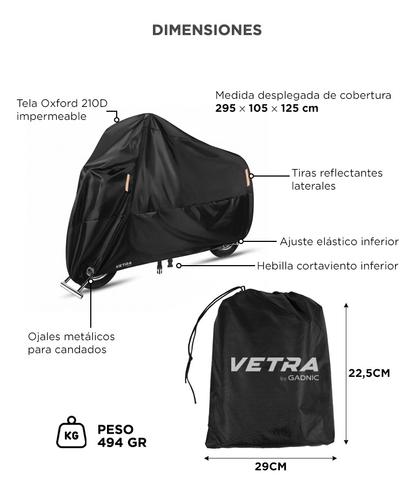 Funda Para Moto Vetra By Gadnic Cobertor Con Protección UV Impermeable Anti Viento - 5