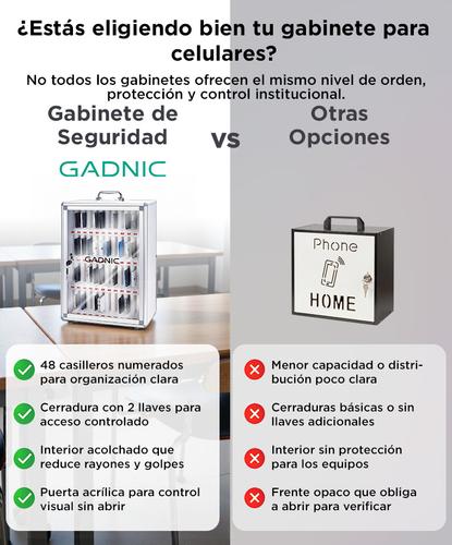 Gabinete Para Celulares Gadnic x48 Puerta Acrílica Interior Acolchado - 6