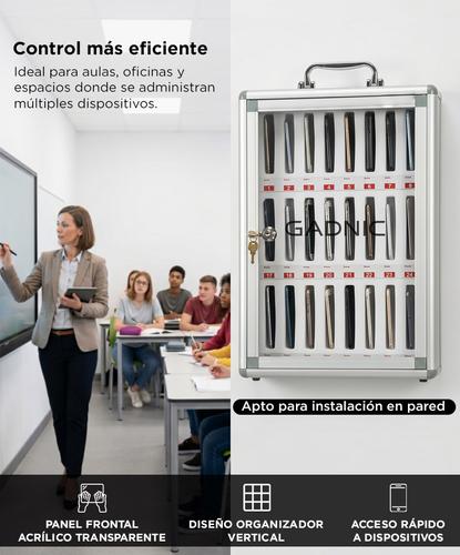 Gabinete Para 24 Celulares Gadnic Con Cerradura Puerta Acrílica Interior Acolchado - 2