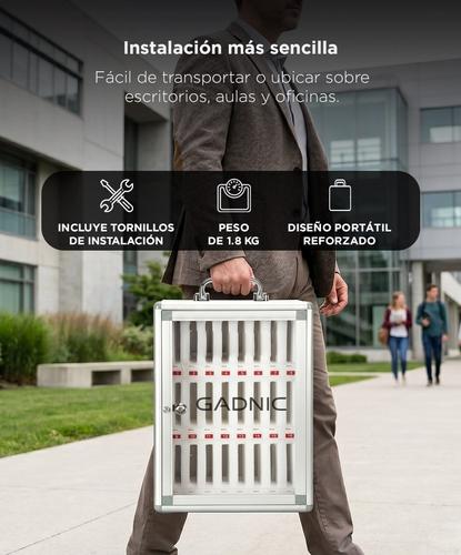 Gabinete Para 24 Celulares Gadnic Con Cerradura Puerta Acrílica Interior Acolchado - 4