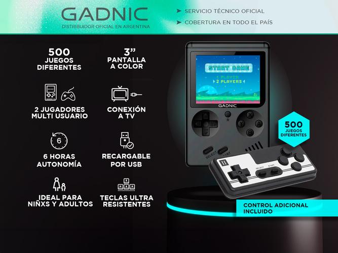 Consola de Juegos Gadnic GM1 Retro 8 Bit 500 Juegos  Remoto - 1