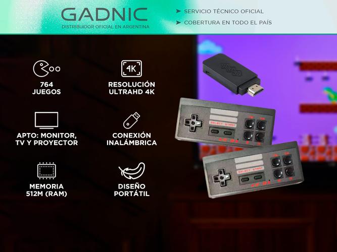 Consola De Juegos Gadnic Portatil HDMI 8 Bits 764 Juegos - 1