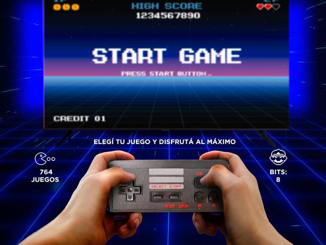 Consola De Juegos Gadnic Portatil HDMI 8 Bits 764 Juegos - 2