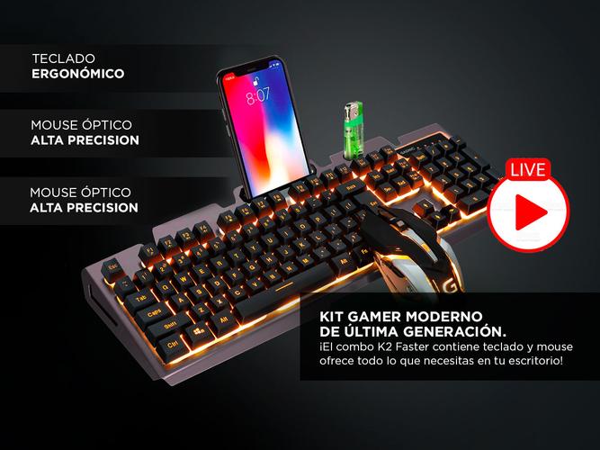 Combo Teclado Gadnic Retroiluminado + Mouse - 2