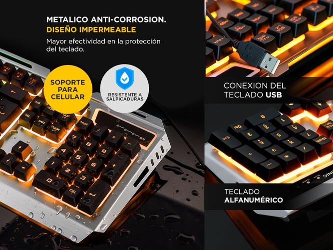 Combo Teclado Gadnic Retroiluminado + Mouse - 4