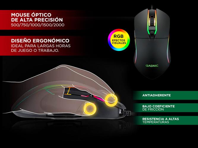 Teclado Mecanico Gaming Gadnic QWERTY 104 Teclas  Mouse Gamer - 4