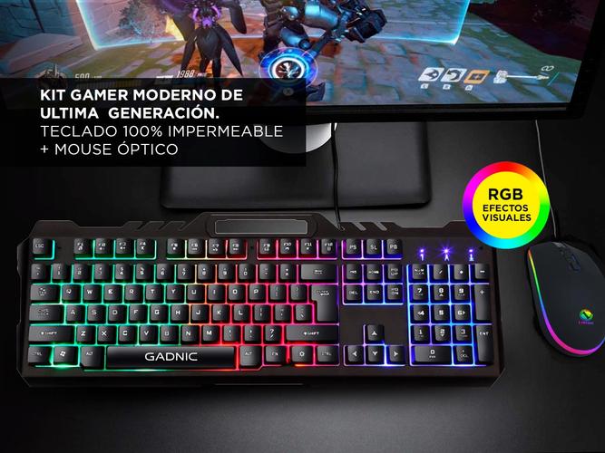 Kit Gaming Teclado + Mouse RGB USB  Retro Iluminado - 2
