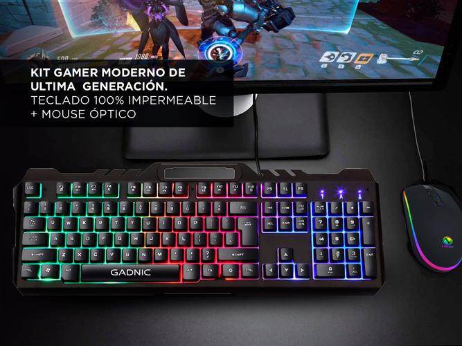 Kit Gaming Teclado  Mouse RGB USB  Retro Iluminado Outlet - 2
