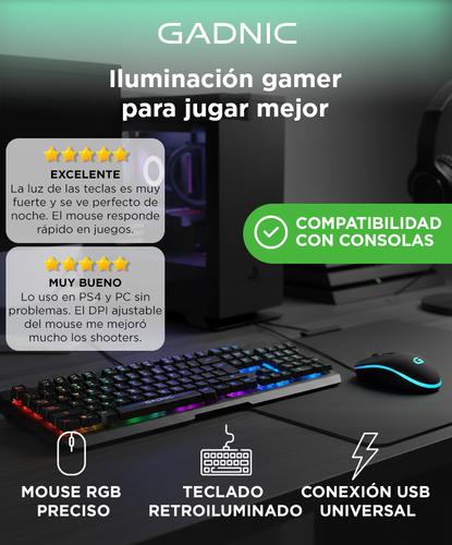 Kit Gaming Teclado + Mouse RGB USB  Retro Iluminado - 1