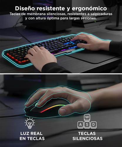 Kit Gaming Teclado + Mouse RGB USB  Retro Iluminado - 2