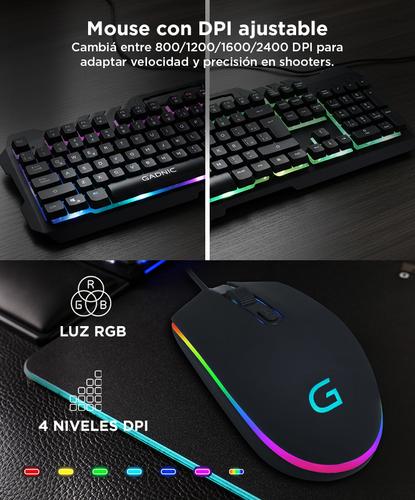 Kit Gaming Teclado + Mouse RGB USB  Retro Iluminado - 3
