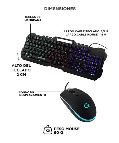Kit Gaming Teclado + Mouse RGB USB  Retro Iluminado - 5