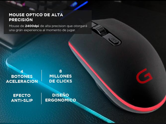 Mouse Gaming Gadnic M3 SHOOT Cable USB Y Luces RGB 2400 DPI - 2