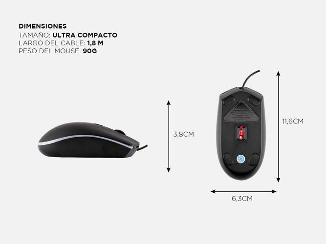 Mouse Gaming Gadnic M3 SHOOT Cable USB Y Luces RGB 2400 DPI - 5
