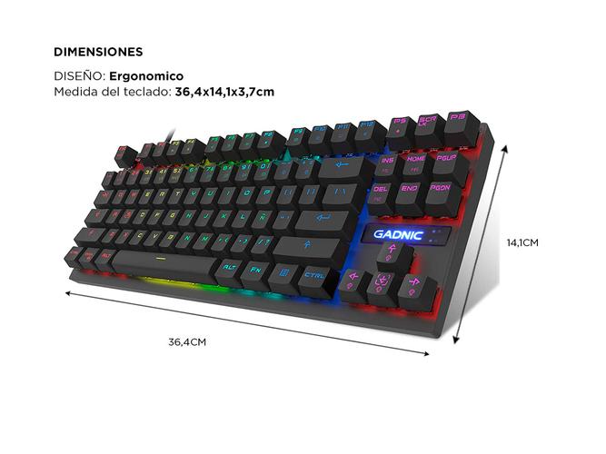 Teclado Gamer Mecanico Gadnic ZT800 RGB TKL  Switch Outemu Blue - 4