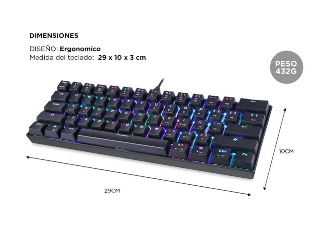 Teclado Gamer Gadnic ZT900 Mecanico QWERTY RGB Outemu Blue - 4