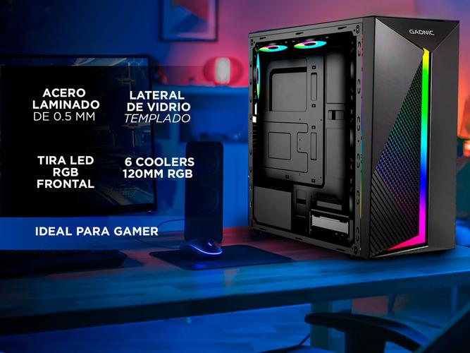 Gabinete Gamer Pc Atx Gadnic Apocalipsis 6 Coolers  - 3