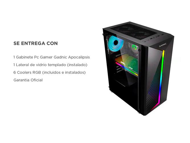 Gabinete Gamer Pc Atx Gadnic Apocalipsis 6 Coolers  - 6