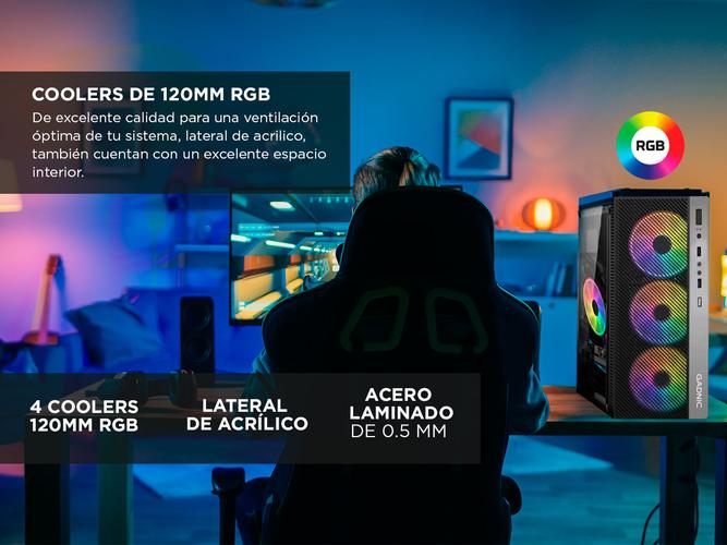 Gabinete Gamer Pc Gadnic Genesis 4 Coolers Rgb Atx - 2