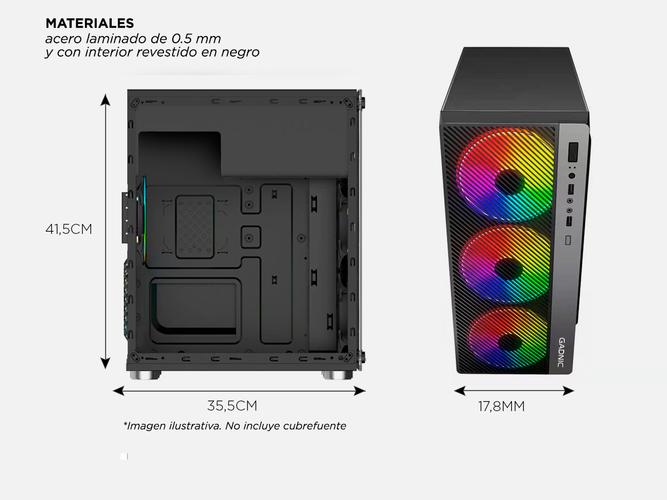 Gabinete Gamer Pc Gadnic Genesis 4 Coolers Rgb Atx - 4