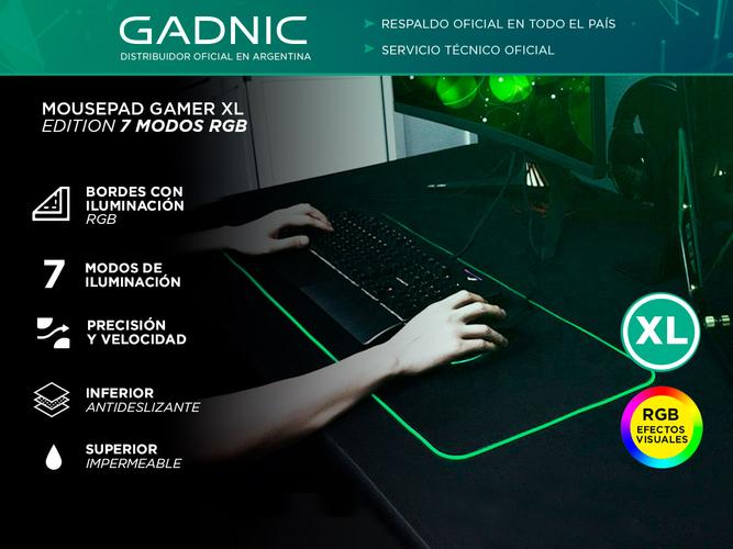 Mousepad Gamer XL Rgb 800 x 300 x 4 mm Speed Edition 7 modos Rgb - 1