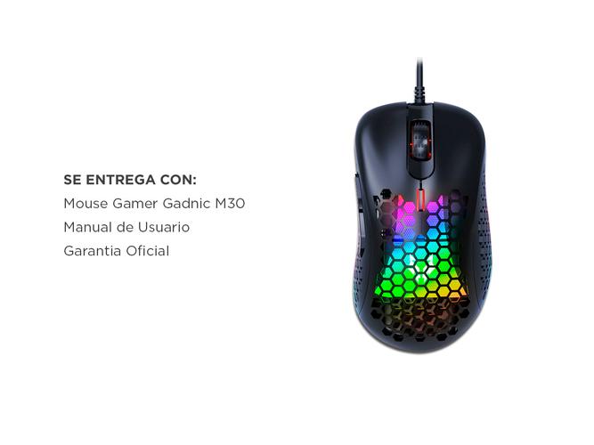 Mouse Gamer Ultraliviano Rgb Gadnic M30 ideal FPS MOBA Shooters - 6