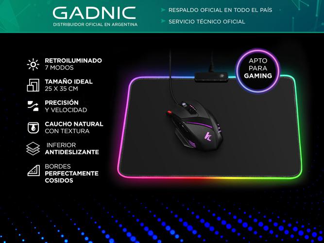 Mousepad Gamer Gadnic GG33 Speed Edition 350 x 250 x 5 mm 7 modos Rgb - 1