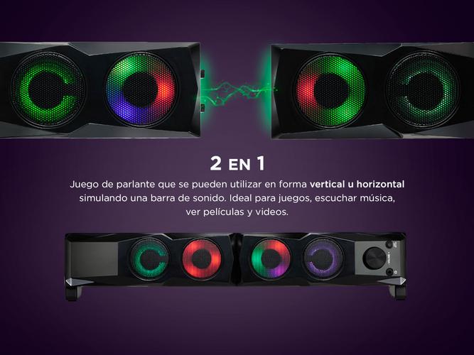 Parlante Gamer RGB Gadnic 2 en 1 Pc y Barra de Sonido - 2