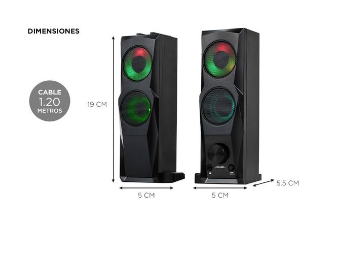 Parlante Gamer RGB Gadnic 2 en 1 Pc y Barra de Sonido - 5