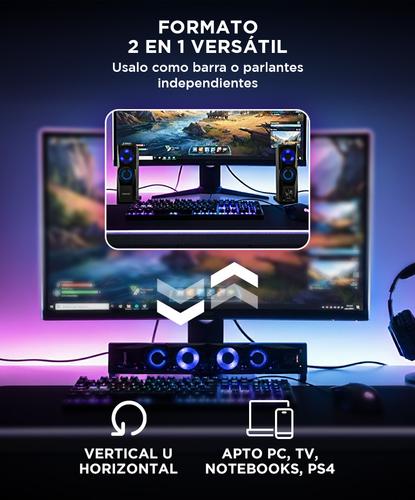 Parlante Gamer RGB Gadnic 2 en 1 Pc y Barra de Sonido - 2
