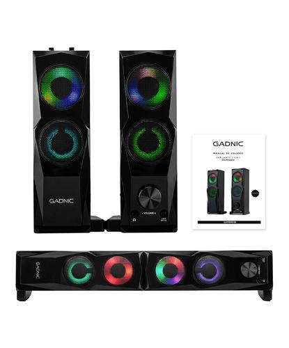 Parlante Gamer RGB Gadnic 2 en 1 Pc y Barra de Sonido - 6