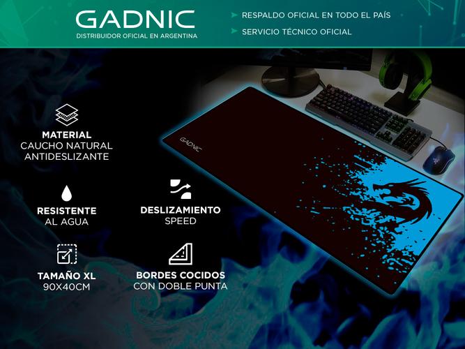 Mousepad Gamer Gadnic XL 90x40cm Impermeable  - 1