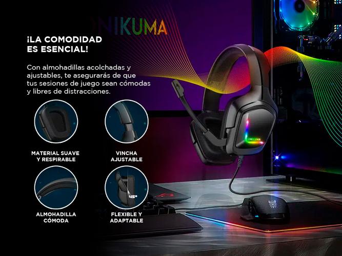Auriculares Gamer Onikuma K20 Luz rgb LED - 4