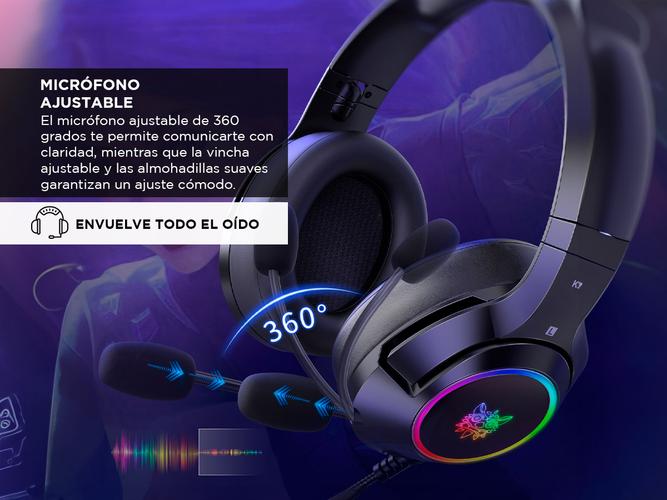 Auriculares Gamer Onikuma K9 con Luz Rgb LED y Micrófono - 2